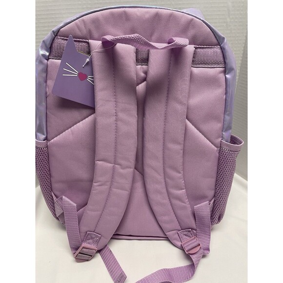 Girls 16" Laptop Backpack Booking with Lunch Bag 2-Piece Set, Purple Kitty New - Picture 3 of 16